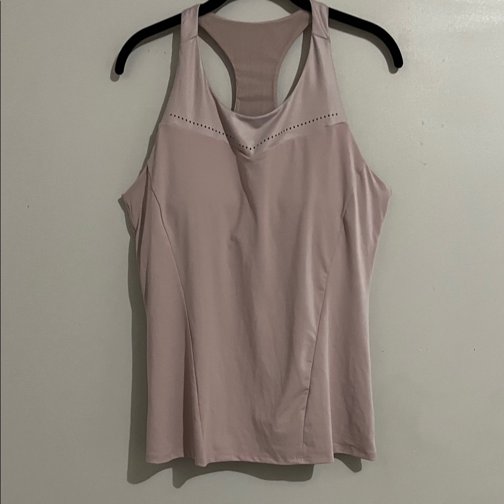 Fabletics Women's Pink Sleeveless Top size Large shelf bra athletic workout top